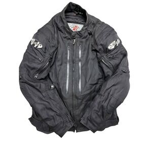 Joe Rocket Mens Motorcycle biker Jacket w Lining Black Mesh Vents Full Zip Sz M